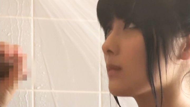 Awesome Chika Hirako nice Asian teen sucks cock in the shower - 2