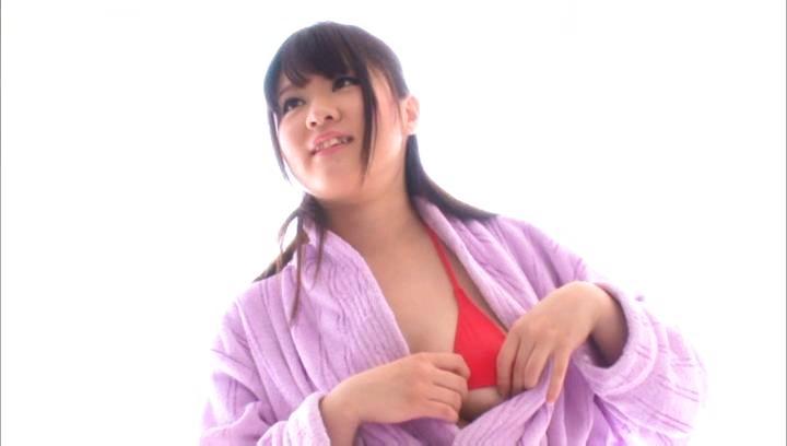 Awesome Arousing Japanese AV model in sexy mini bikini enjoys some sweet treats - 2