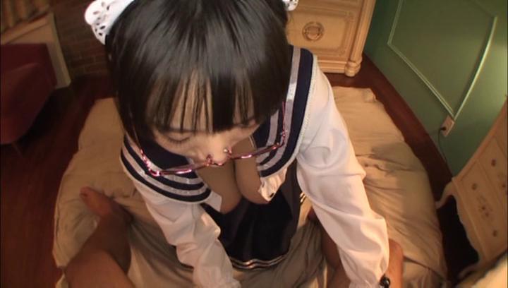 Awesome Hot Asian maid Kaho Shibuya gives out steamy blowies - 1