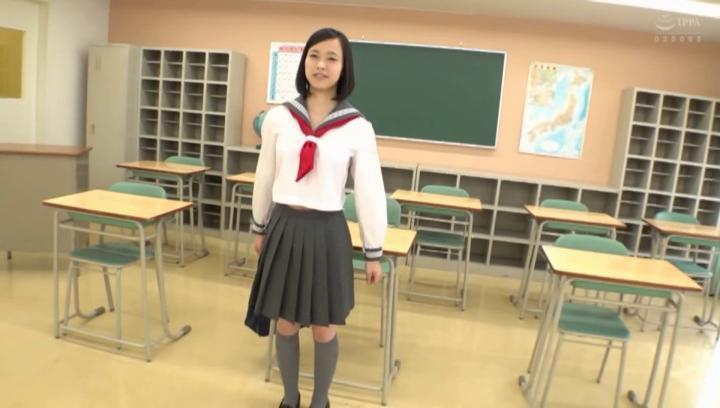 Awesome Japanese AV Model in a school uniform banged in the classroom - 1