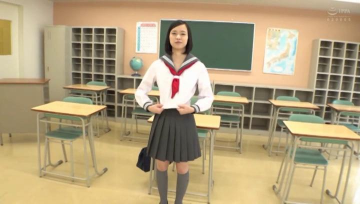Awesome Japanese AV Model in a school uniform banged in the classroom - 2