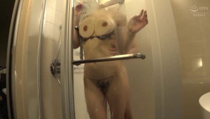 Awesome AV hottie Rinne Touka deepthroating a dick in the bathroom - 1