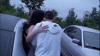 Stepfamily A girl is undressing in a car on her way to a public dogging sex gang bang orgy duckmovies