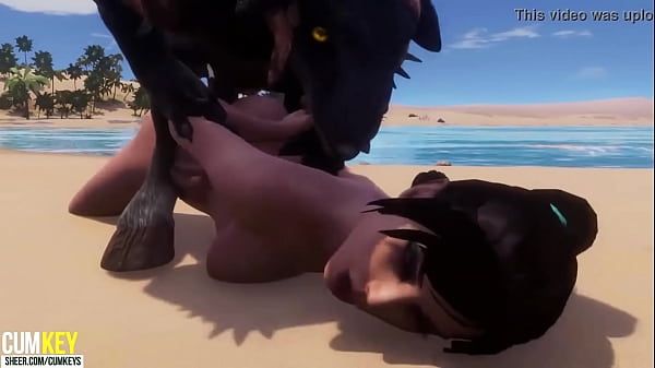 Diablo Inseminates Busty Girl on The Beach| Gangbang Monsters | 3D Porn Wild Life - 2