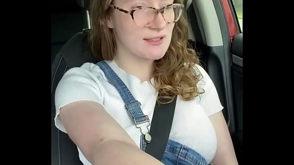 Nerdy Country Girl Rubs Herself in her Car - 2